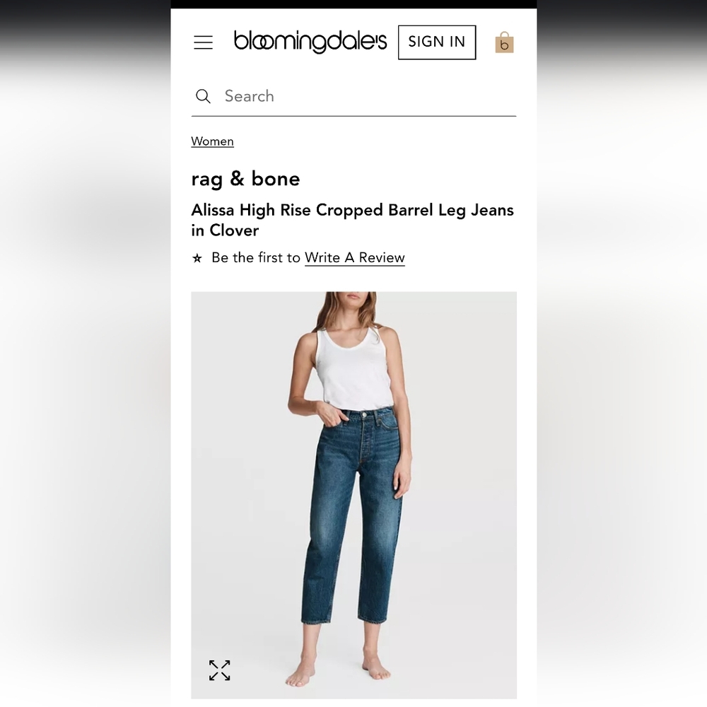 rag & bone Alissa High Rise Barrel Leg Jeans - Picture 2 of 16